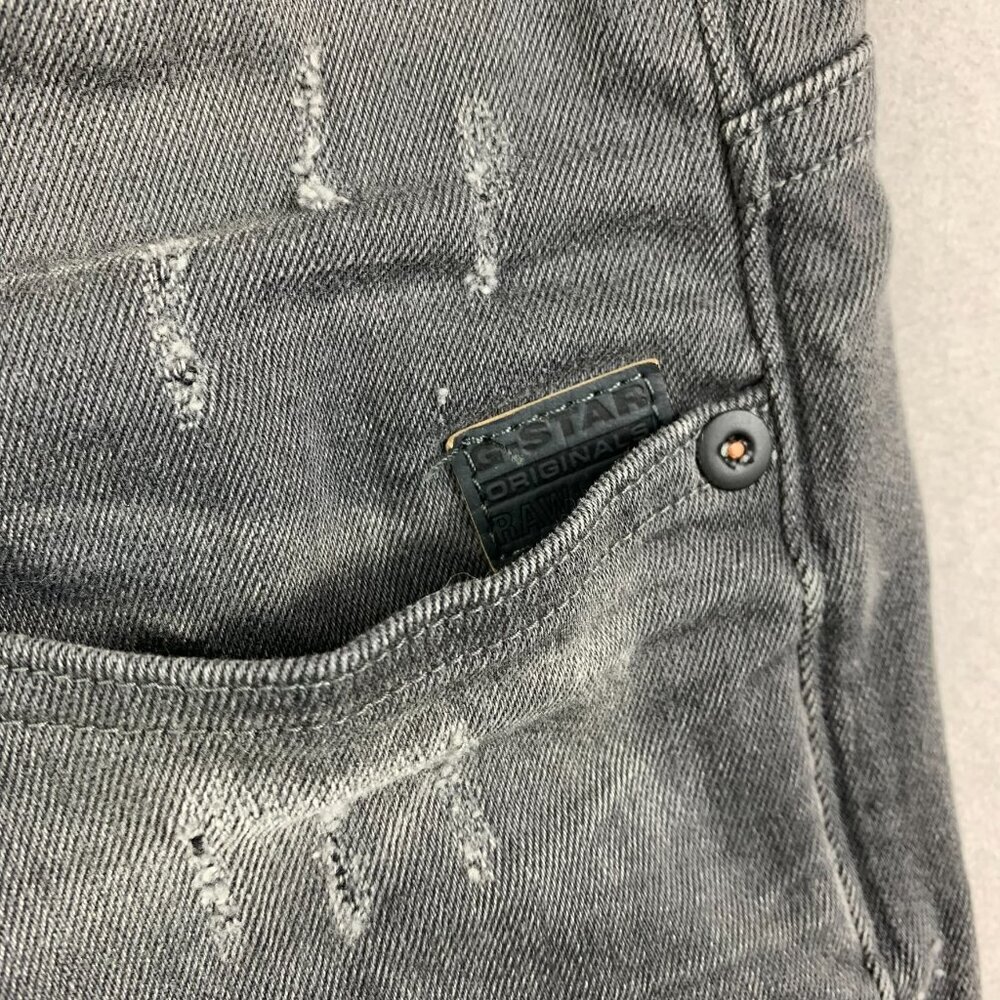 G Star Raw Mens Pants 33 Gray Jeans Revend Super Slim Distressed Faded 33x36 - Picture 4 of 13